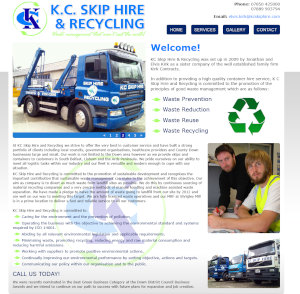 KC Skip Hire website mockup